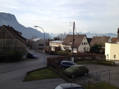 View of Sebastianstraße in Dornbirn, Austria