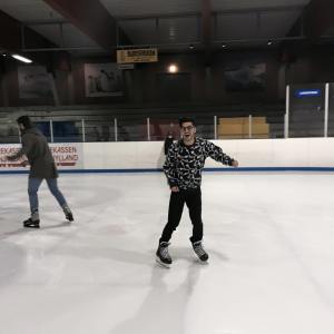 Pretending to enjoy myself Ice skating when really dying inside