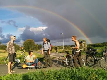 Double rainbow during the pre-cabin bike ride