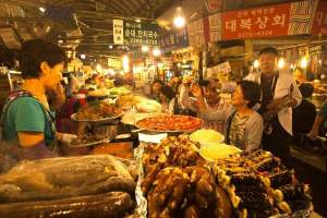 Group visit to a popular Korean Food Market