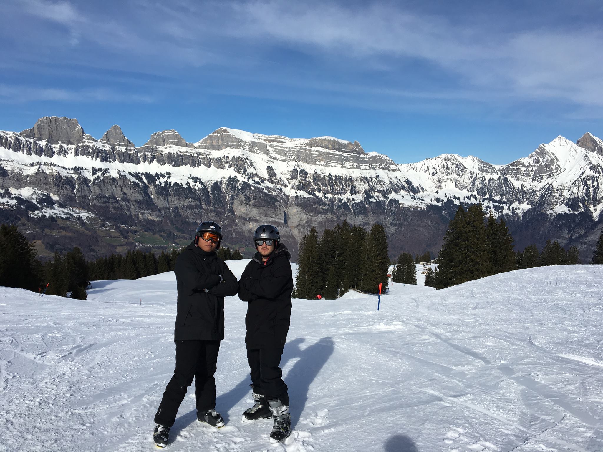 Skiing in the alps